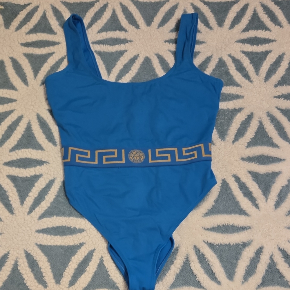 Versace Blue One Piece Swimsuit